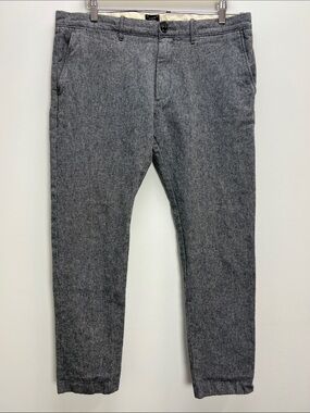 J. Crew 484 Stretch Dress Pants Black White Twill Mens 36 X 30 Classic